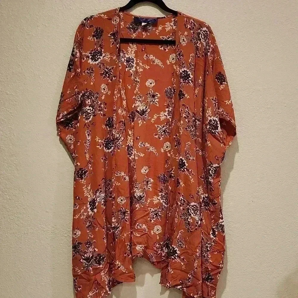 Kimono Open Front Floral Print